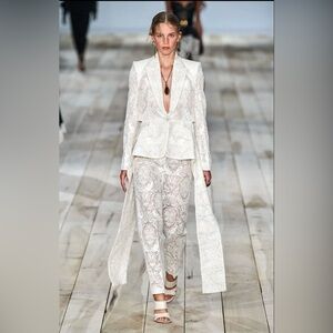 Alexander McQueen White Lace Blazer
